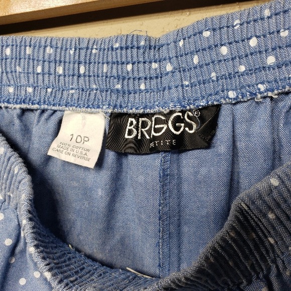 Vintage Chambray Blue Polka Dot Crop Pants - Picture 2 of 6